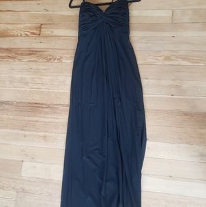 Tadashi Shoji Balck Silk Strapless Evening sz S